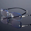 FASHION DIAMOND CUT RIMLESS BLUE LIGHT GLASSES