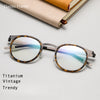 Ultra-light pure titanium retro round glasses frame