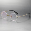 Titanium Semi-Rimless Round Glasses Frames KMN272