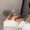 2024 New business rimless metal color-changing glasses