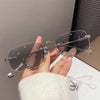 2024 New business rimless metal color-changing glasses