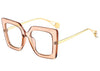 Flower Square Glasses Frames For Women  Trends Luxurious Design Clear Lens Oversize Eyeglasses Fashion Styles