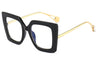 Flower Square Glasses Frames For Women  Trends Luxurious Design Clear Lens Oversize Eyeglasses Fashion Styles