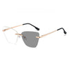 Rimless Metal Women Golden Glasses