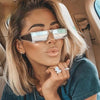 Fashion Rectangle Small Sunglasses Women Mirror Sunglasses