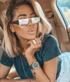 Fashion Rectangle Small Sunglasses Women Mirror Sunglasses